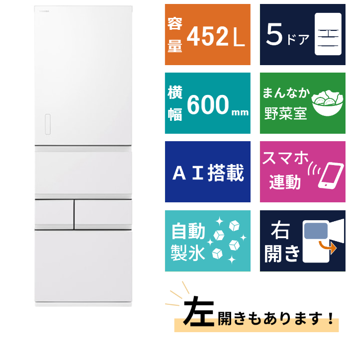 5ドア冷凍冷蔵庫 GR-Y450GTM (452L)