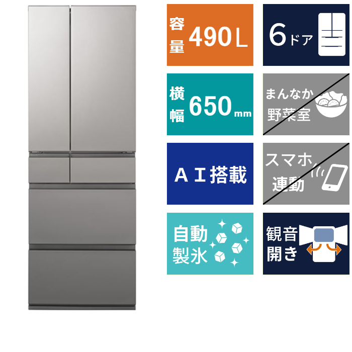 6ドア冷凍冷蔵庫 NR-F49EY2 (490L)