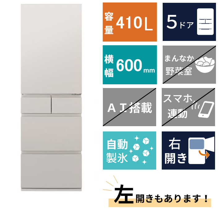 5ドア冷凍冷蔵庫 NR-E41RY3(410L)