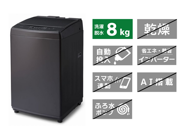 全自動洗濯機<br>IAW-T806(洗濯・脱水8Kg)