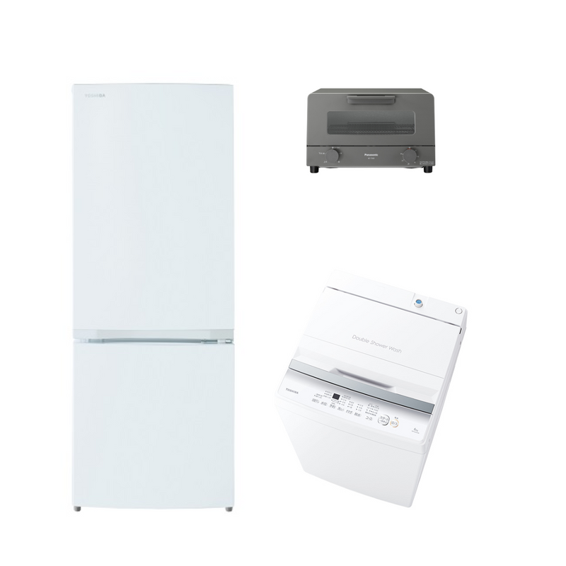 【09セット・TOSHIBA】<br>選べる家電3点セット<br>冷蔵庫・洗濯機に＋1アイテム