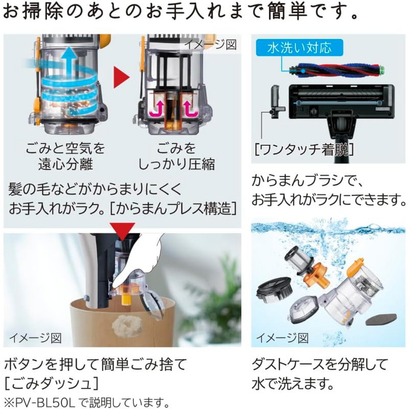 【HITACHI】<br>コードレススティッククリーナー<br>「パワかるスティック」<br>PV-BL50L-N