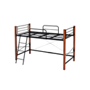 【お客様組立品】 天然木脚パイプベッド シングルサイズ 高さ140.5cm 幅209cm ハイタイプ IRI-1042SET