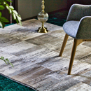 ビンテージ調 ドロップステッチパネルデザインラグ 【アイナ】