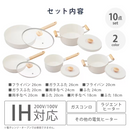 【ＩＨ・ガス火対応】ルオント フライパン・なべ 10点セット LUO-SE10W