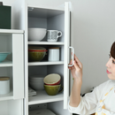 【お客様組立品】スマートキッチンシリーズ　幅 30cm 高さ 120cm　扉付キッチンラック　FKC-0645