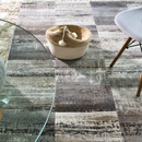 ビンテージ調 ドロップステッチパネルデザインラグ 【アイナ】