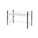 【お客様組立品】 天然木脚パイプベッド シングルサイズ 高さ140.5cm 幅209cm ハイタイプ IRI-1042SET