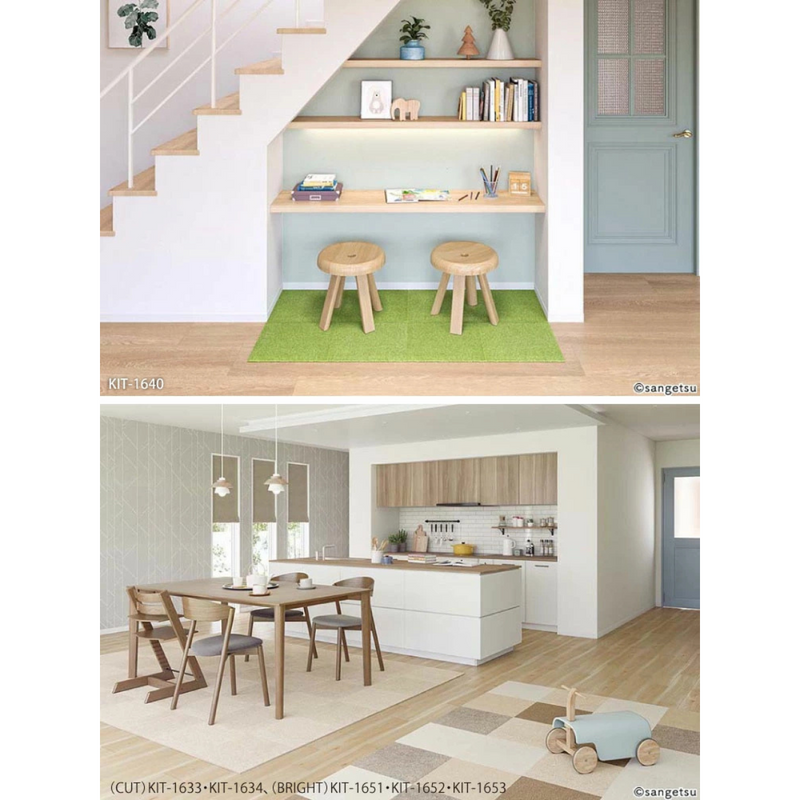 【サンゲツ】<br>STYLE KIT+CUT<br>置くだけかんたんタイル型カーペット10枚セット