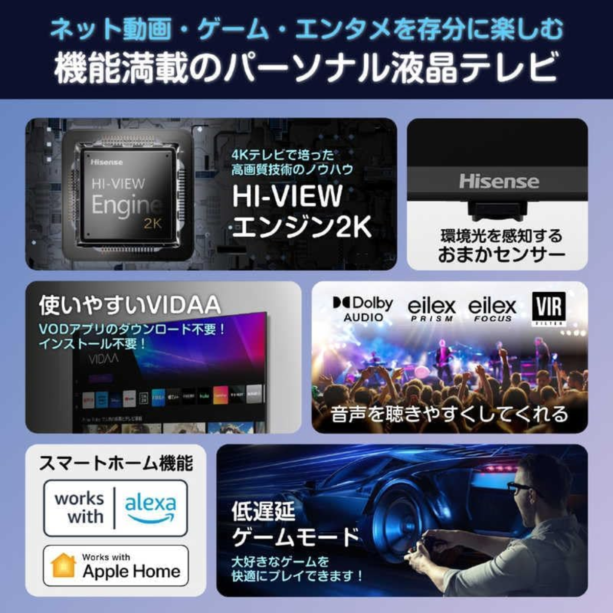 Hisense パーソナル液晶テレビ ハイセンスジャパン、24インチ・パーソナルサイズのハイビジョン