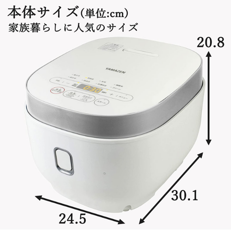 【入荷次第出荷】５．５合　マイコン　炊飯器　YJP-M10(W)