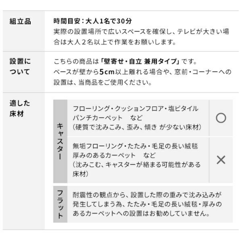【新品未開梱】WALL テレビスタンド フラットベース ラージタイプ WLTVL6119F