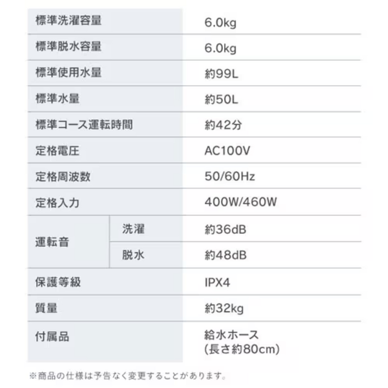 【アイリスオーヤマ】<br>洗濯機　ITW-60A01-W