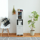 【お客様組立品】スマートキッチンシリーズ　幅 30cm 高さ 120cm　扉付キッチンラック　FKC-0645