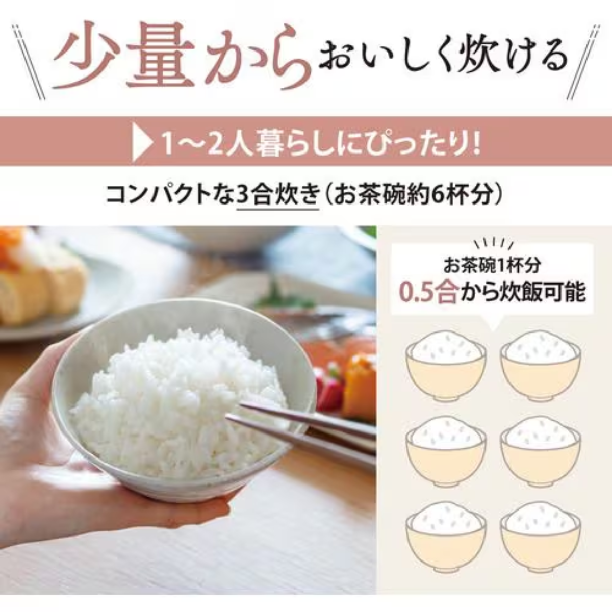象印】3合炊き炊飯器 NS-NH05