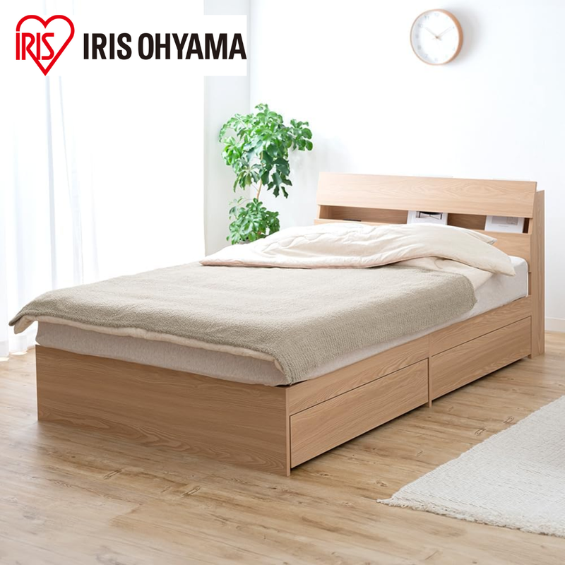 アイリスオーヤマ】お客様組立品 宮付きくつろぎ収納ベッド セミダブル
