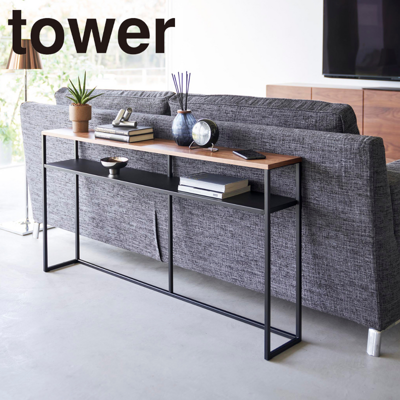 tower】ソファー裏コンソールテーブルタワー 棚付き 山崎実業 2028/2029 tower】ソファー裏コンソールテーブルタワー 棚付き 山崎実業 2028/2029