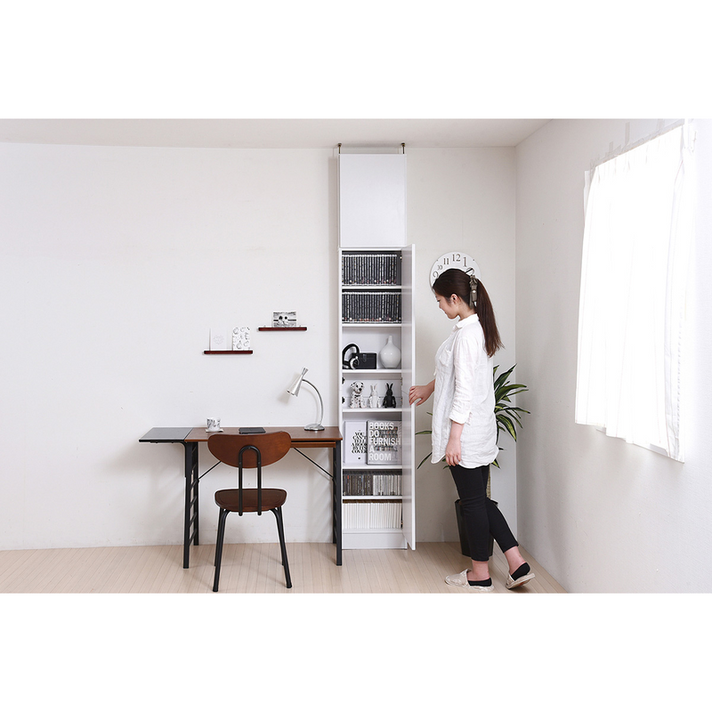 【お客様組立品】<br>MEMORIAシリーズ<br>扉付き本棚 高さ238.5～253.5cm<br>FRM-0100DOORSET