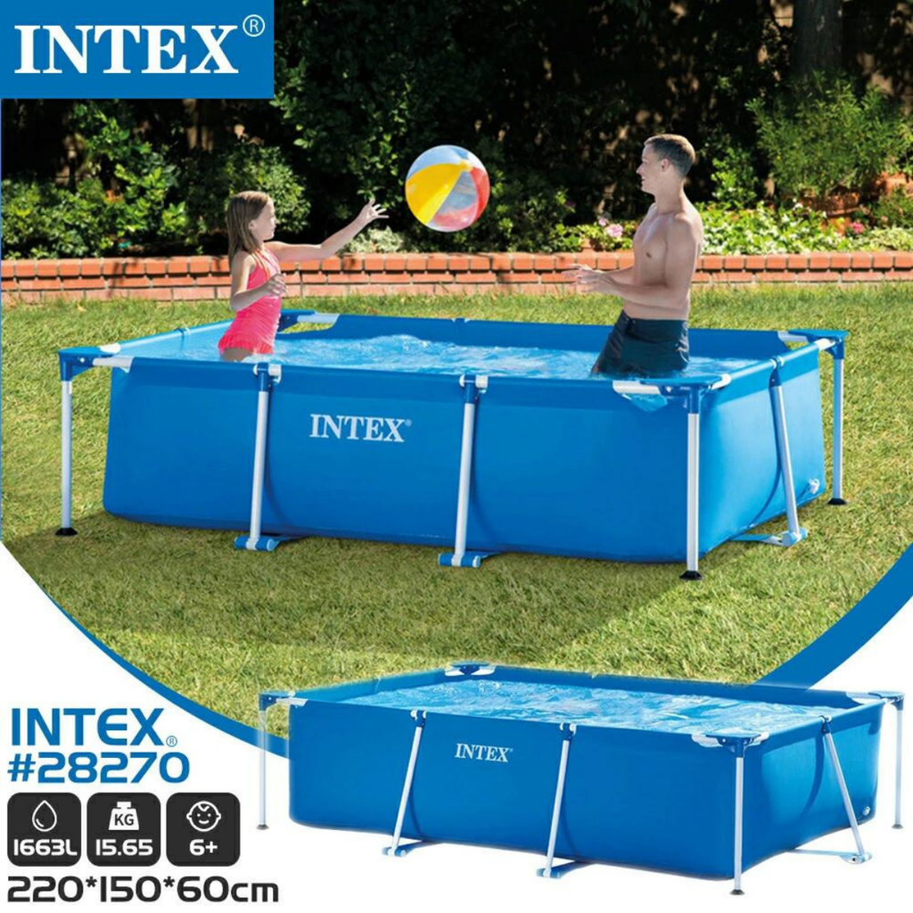 お客様組立品】INTEX レクタングラフレーム プール ２２０ｃｍ ２８２７０ＮＰ