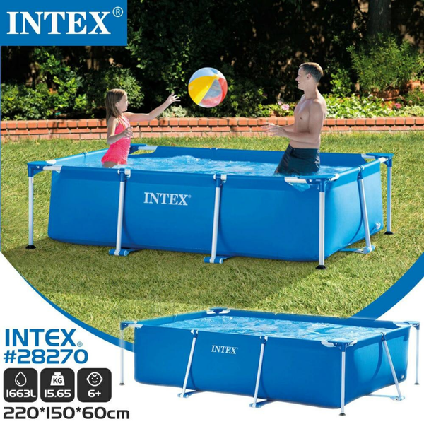 【お客様組立品】INTEX レクタングラフレーム　プール　２２０ｃｍ　２８２７０ＮＰ