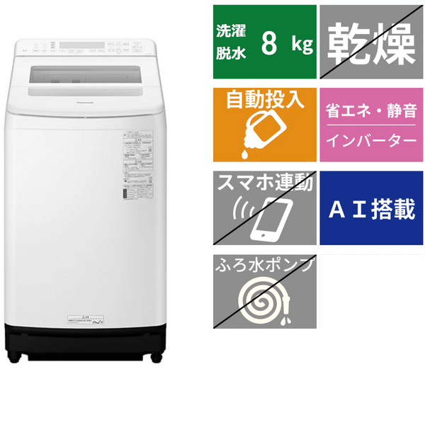 全自動洗濯機 NA-JFA8K2 (洗濯・脱水8kg)