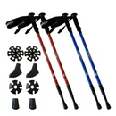 【 Land Field 】 トレッキングポール 2本セット | LF-TP020 ブルー(BL)／レッド(RD)