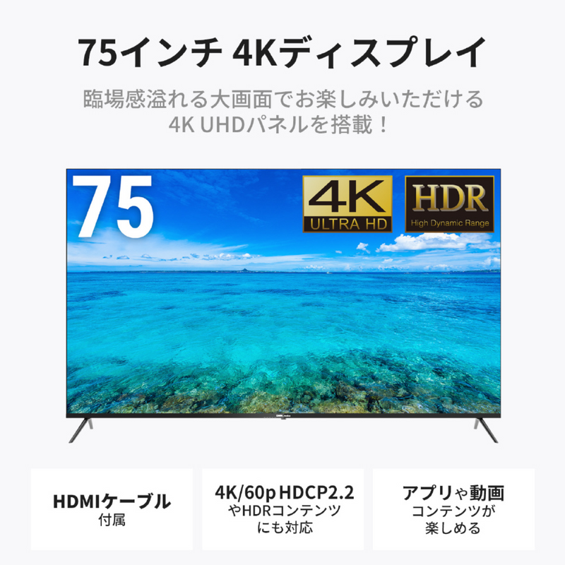 【DMM.make】4K DISPLAY 75型  / 4K(3840×2160 / ワイド DKS-4K75DG6