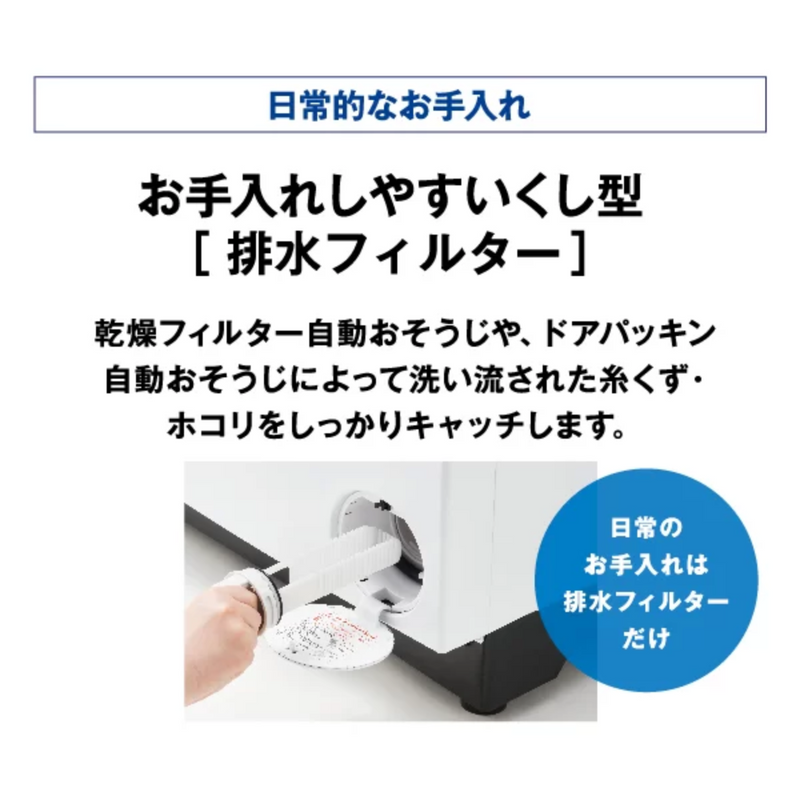 【開封済み・未使用・スパナなし】<br>AQUA　ドラム式洗濯機10kg　右開き<br>AQW-DM10R-R