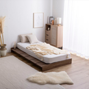 【お客様組立商品】Yuseong 幅100cm幅広すのこローベッド　ヘッドボードレス　セミシングルショート　