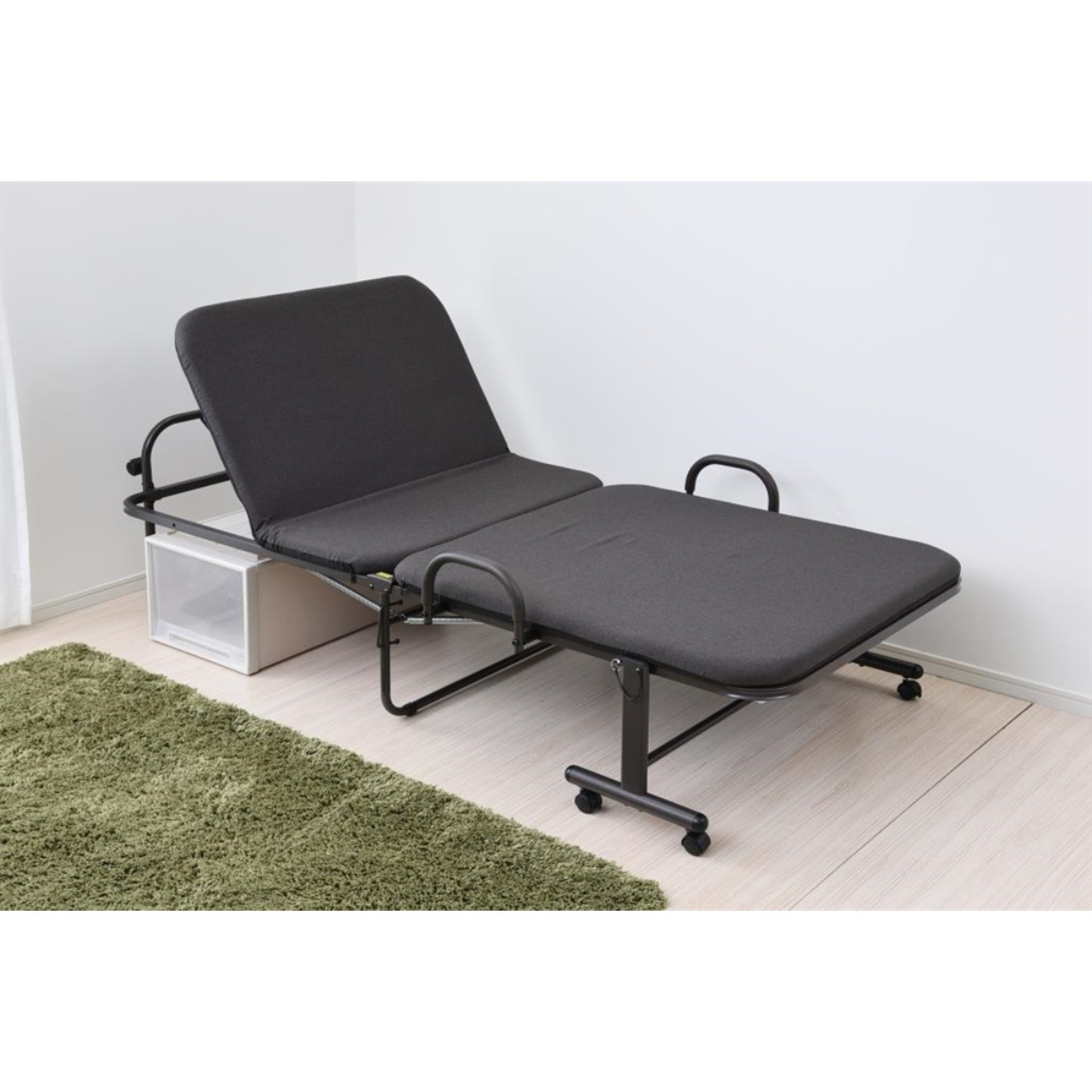お客様組立品】 折りたたみベッド GY/BR お客様組立品】 折りたたみベッド GY/BR
