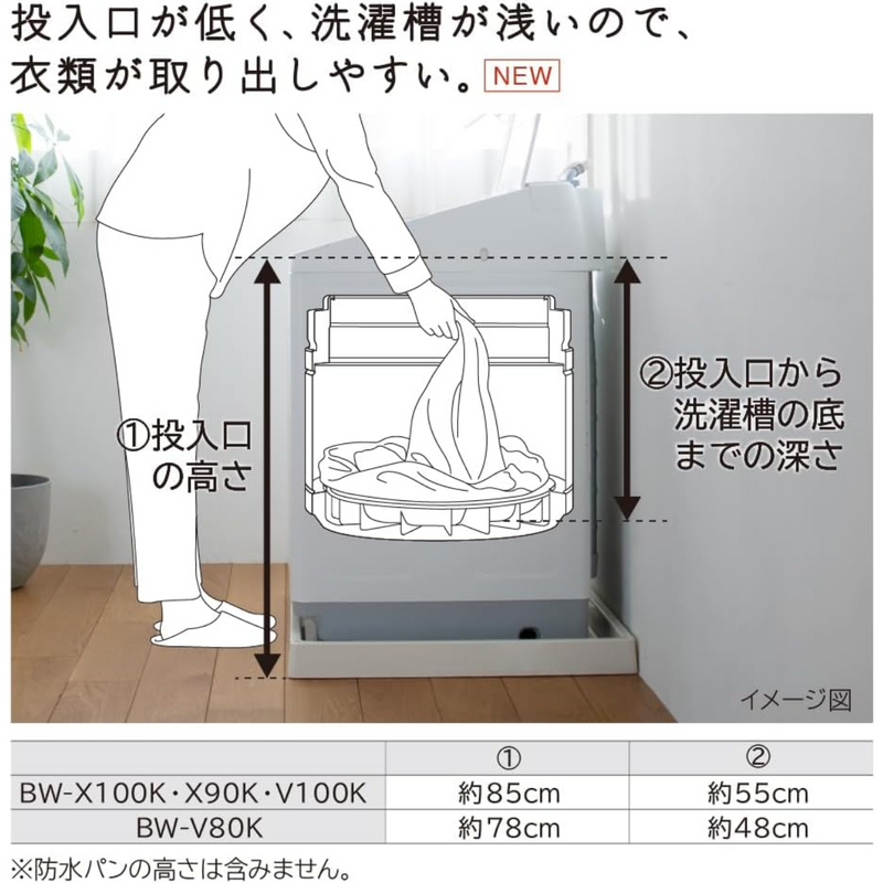 【旧モデル・新品・未使用】全自動洗濯機　BW-X100K (洗濯・脱水10kg)
