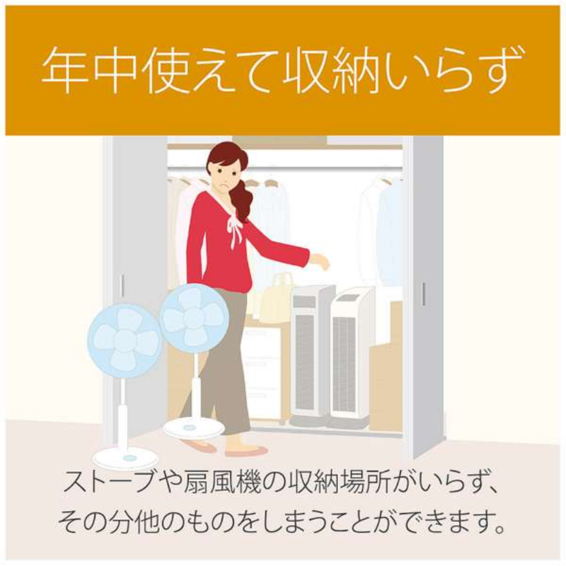 【コイズミ】送風機能付きファンヒーター　KHF-1257W