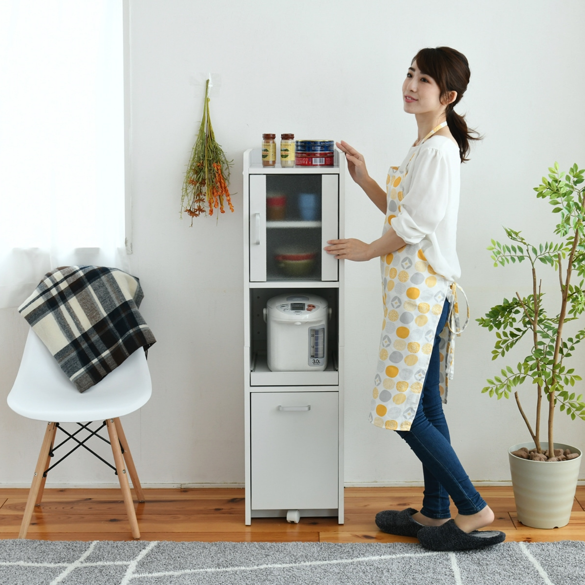 お客様組立品】スマートキッチンシリーズ 幅 30cm 高さ 120cm 扉付