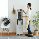 【お客様組立品】スマートキッチンシリーズ　幅 30cm 高さ 120cm　扉付キッチンラック　FKC-0645