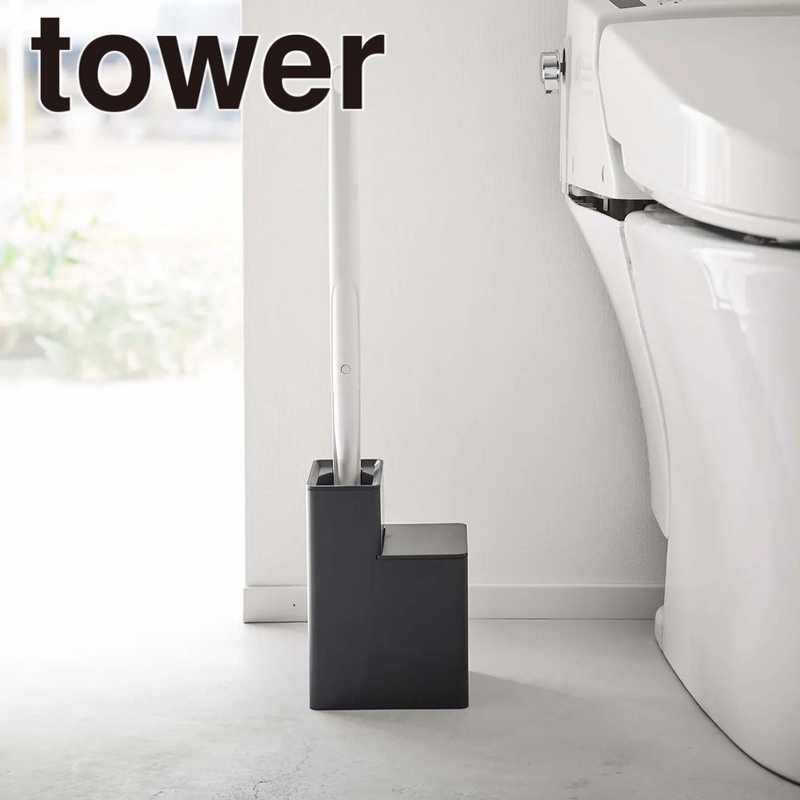 【tower】替えブラシ付き 流せるトイレブラシスタンド<br>山崎実業 5722/5723