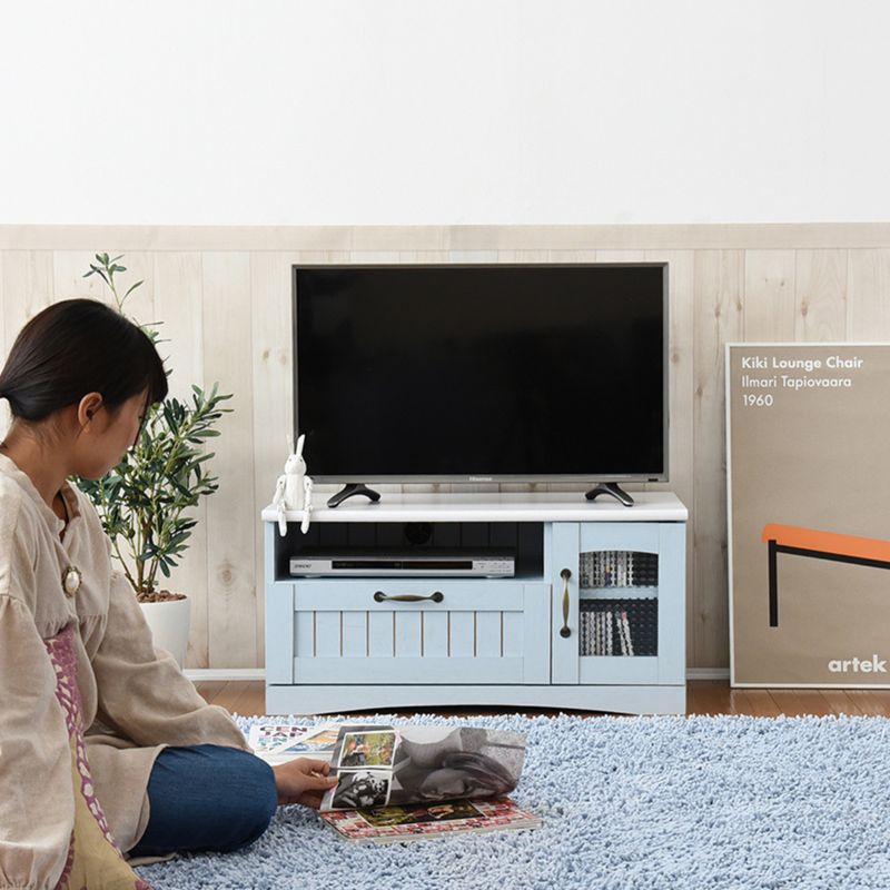 【お客様組立品】<br>FrenchCountryシリーズ<br>テレビ台 幅80cm 奥行40cm<br>FFC-0001