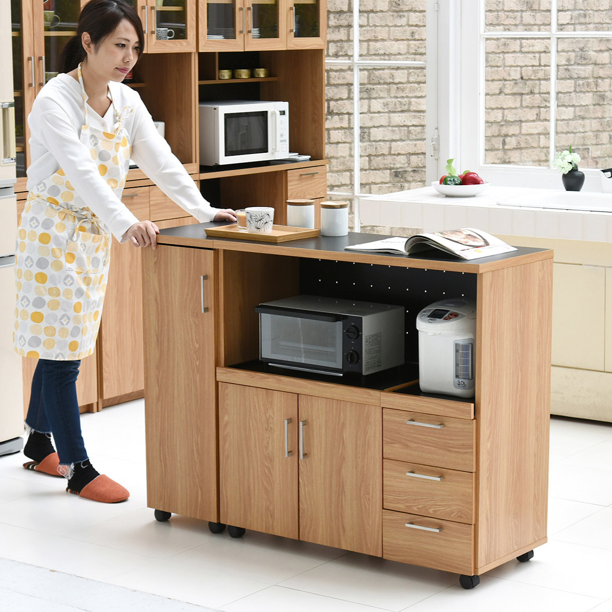 お客様組立品】 北欧キッチンシリーズ 幅 120cm キッチンボード FAP