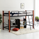 【お客様組立品】 天然木脚パイプベッド シングルサイズ 高さ140.5cm 幅209cm ハイタイプ IRI-1042SET