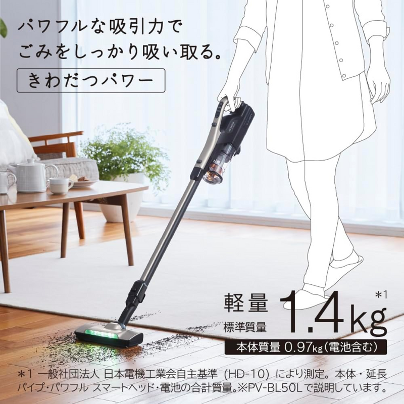 【HITACHI】<br>コードレススティッククリーナー<br>「パワかるスティック」<br>PV-BL50L-N