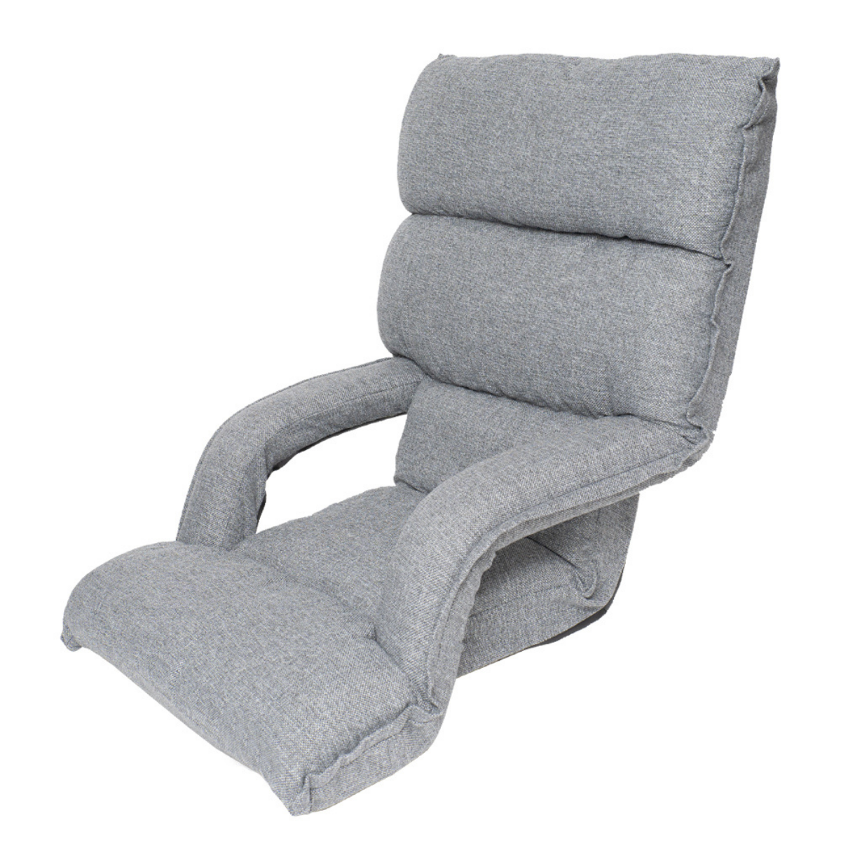 フラットになるひじ付座椅子 グレー