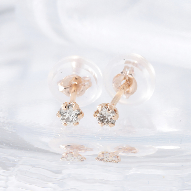 【 ダイヤモンドピアス 】<br>18Ｋピンクゴールド  0.1ct ｜DNO5238PG