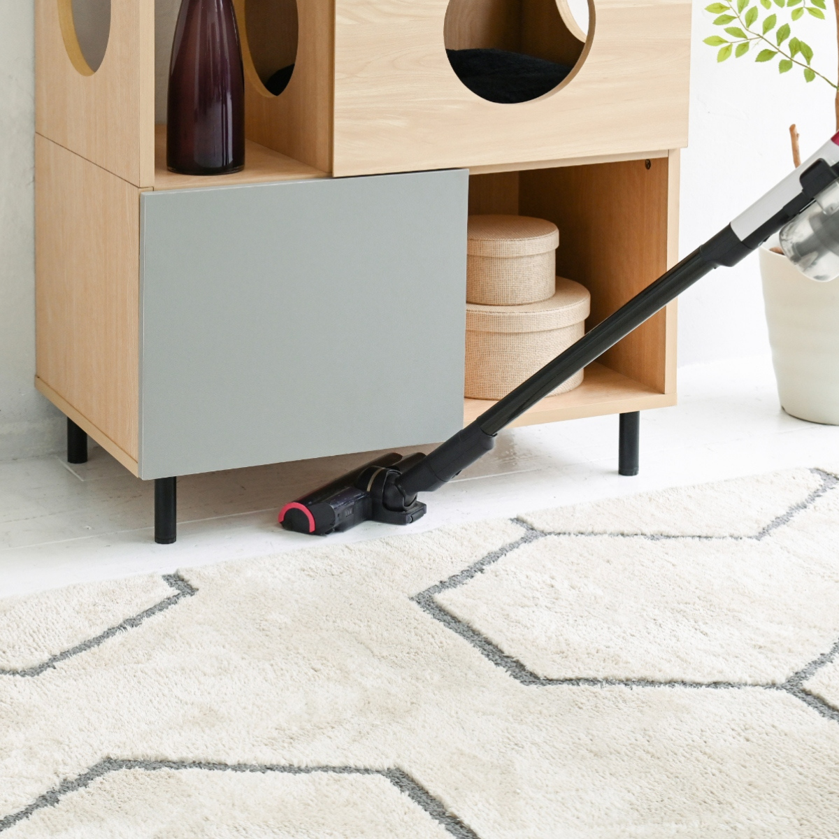 CAGUUU】 猫用品シリーズ収納ラック グレー お客様組立家具】猫 家具