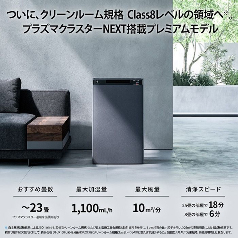 【SHARP】加湿空気清浄機 KI-UX100-H