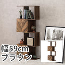 【お客様組立品】 扉付きオープンラック（ブラウン） RCC-1015BR