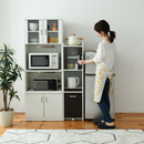 【お客様組立品】スマートキッチンシリーズ　幅 30cm 高さ 120cm　扉付キッチンラック　FKC-0645