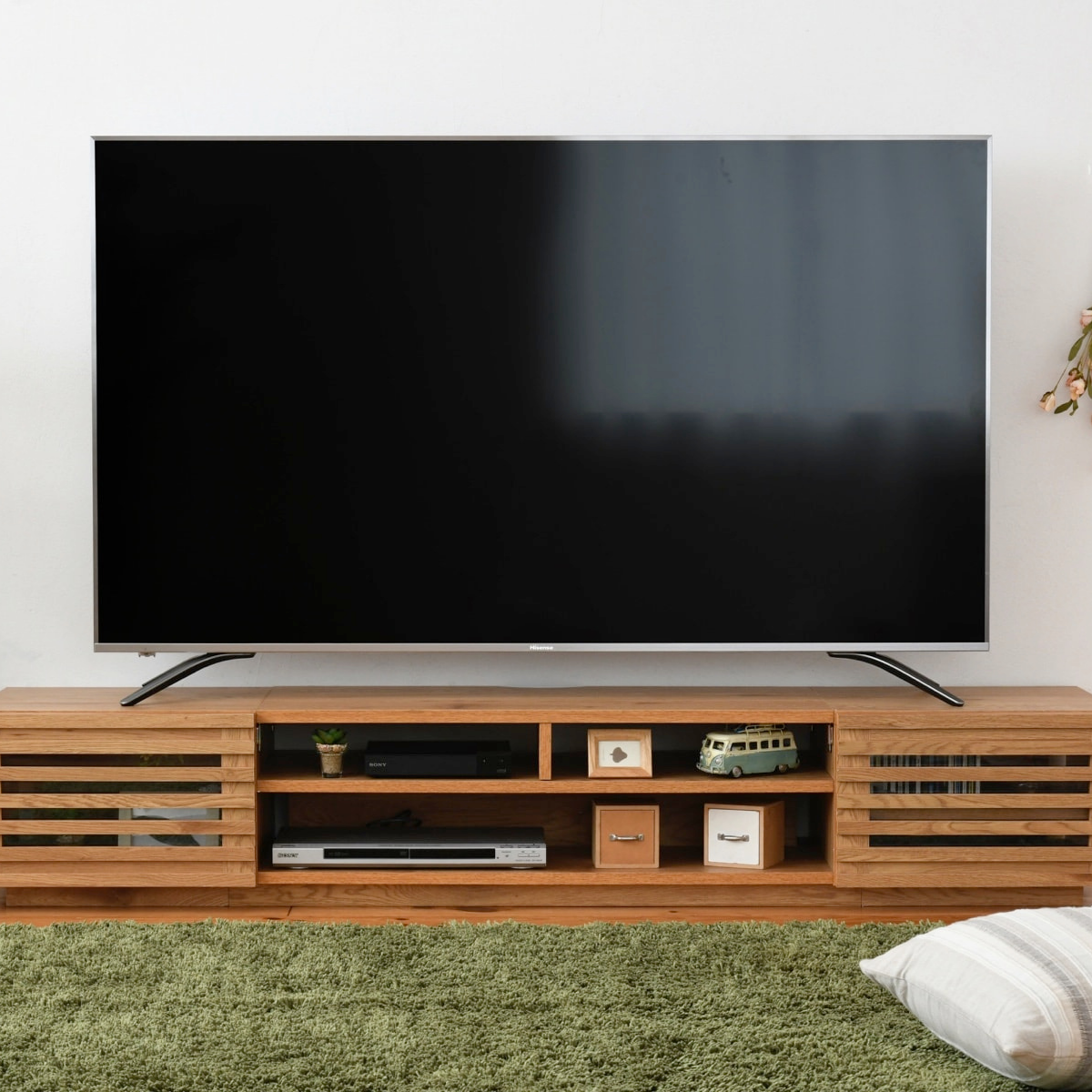 ABACA　TVボード　BR/NA お客様組立品】 180cm幅 ワイドテレビボード 組み合わせ扉 FTV-LOWSET