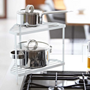 【tower】キッチン コーナーラック ホワイト ブラック 山崎実業 7453/7454