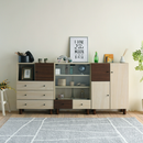 【お客様組立品】 Two-tone BOXシリーズ ガラス扉＆チェスト FMB-0001