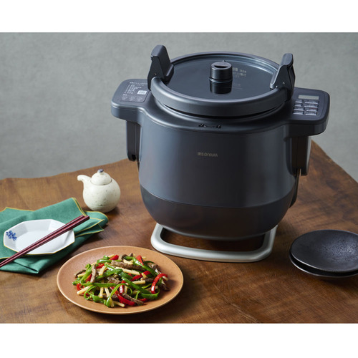 アイリスオーヤマ】自動かくはん式調理機 CHEF DRUM DAC-IA2-H グレー アイリスオーヤマ】自動かくはん式調理機 CHEF DRUM DAC-IA2-H グレー