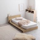 【お客様組立商品】Yuseong 幅100cm幅広すのこローベッド　ヘッドボード付き　セミシングルショート
